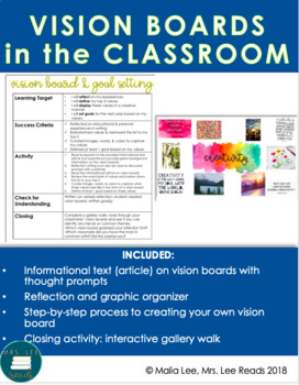 Vision Boards In The High School Ela Classroom By Mrs Lee Reads Tpt