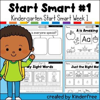 Preview of Start Smart Kindergarten Week 1 No Prep Activity Pack