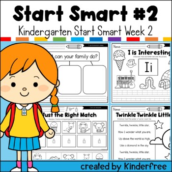 Preview of Start Smart Kindergarten Week 2 No Prep Activity Pack