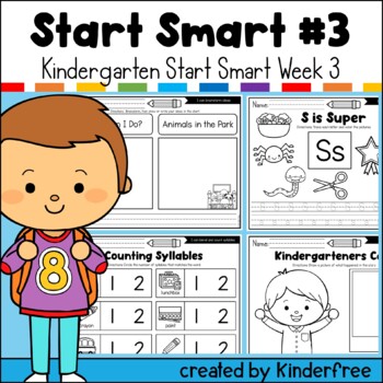 Preview of Start Smart Kindergarten Week 3 No Prep Activity Pack