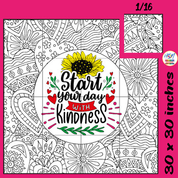 Preview of Start Your Day With Kindness Collaborative Poster - Growth Mindset Mental Health