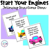 Start Your Engines Following Directions Game for Speech Therapy