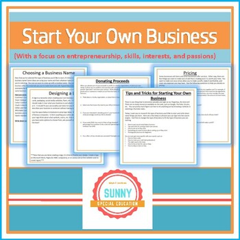 Preview of Start Your Own Business- Entrepreneurial Project