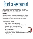 Start a Restaurant Project-Microsoft Word
