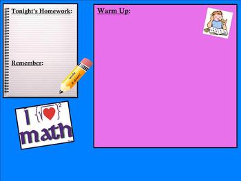 Preview of Daily Start of Class Template for Smartboard