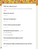 Start of School Questionnaire / Survey 