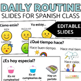 Start of Spanish Class Daily Routine Slides Classroom Mana
