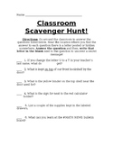 Start of the Year - Classroom Scavenger Hunt