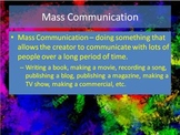 Start of the Year Intro Activity--Mass Communication, Text