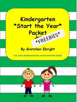 Start the Year Kindergarten Freebies by Gretchen Ebright | TpT