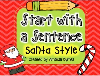 Preview of Start with a Sentence (Santa Style) FREEBIE for SMART Board