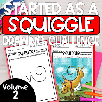 Preview of Started As A Squiggle Drawing Challenge | ART VOLUME 2 | Doodle creative drawing