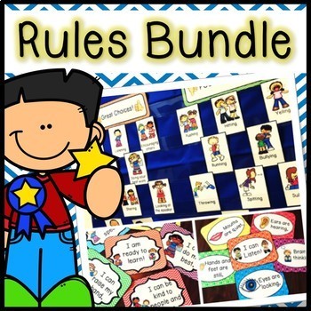 Preview of Colorful Classroom Rules Bundle