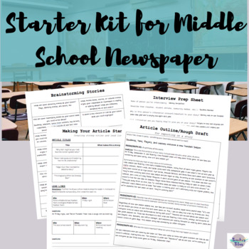 Preview of Starter Kit for Middle School Newspaper, Part 1 (editable version included!)