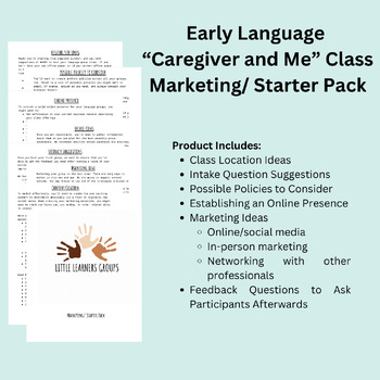 Preview of Starter Pack & Marketing Resource for Language Groups