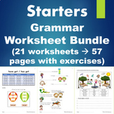 Starters - Grammar Worksheet Bundle - 21 worksheets-57 pag