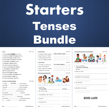 Preview of Starters - Tenses - Quizzes - BrE & AmE - Bundle