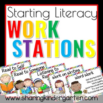 Preview of Literacy Work Stations Setting Up Reading Rotations for Kinder 1st Grade