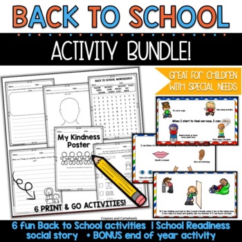 Starting School Bundle - Social Story AND Activities + BONUS EOY ...