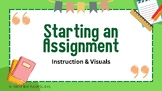 Starting an Assignment Instruction & Visual Supports