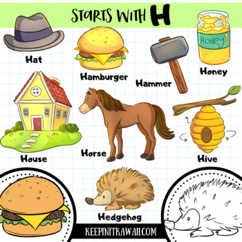 Starts With H Clip Art by KeepinItKawaii | TPT