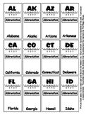 State Abbreviations Magic House Pieces - Center Supports