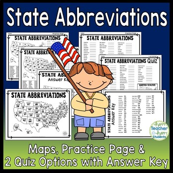 State Abbreviations Maps Worksheet Quiz Test With 2 Difficulty   Original 3283130 4 