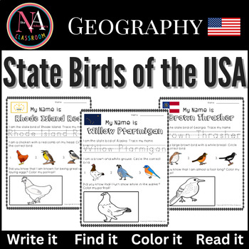 Preview of State Birds of the USA Activity (50 Pages)