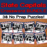 State Capitals & Abbreviations Crossword Puzzles Bundle