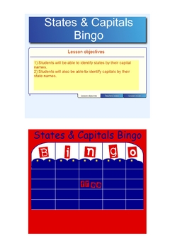 Preview of State & Capitals BINGO