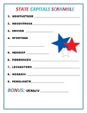 State Capitals Scramble