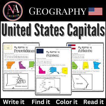 Preview of State Capitals of the USA Activity (50 Pages)