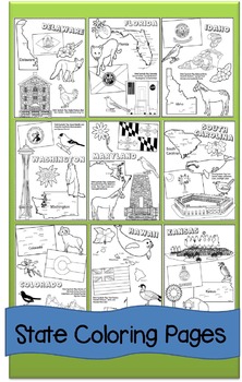 State Coloring Pages by Beth Gorden | Teachers Pay Teachers