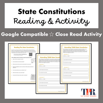 Preview of State Constitution Activity  (Google Compatible)