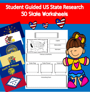 Preview of US States Exploring and Research: Geography learning with 50 worksheets