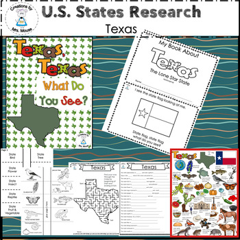 Preview of State Facts and Research - Texas, Texas What Do You See?