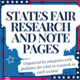 State Fair Research Note Taking/Research Pages