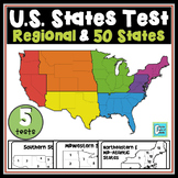 United States Map Tests - 4 Regions & 50 States