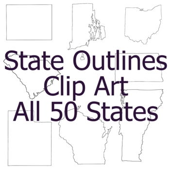 Preview of State Outline Geography Clip Art, Commercial Use Clipart