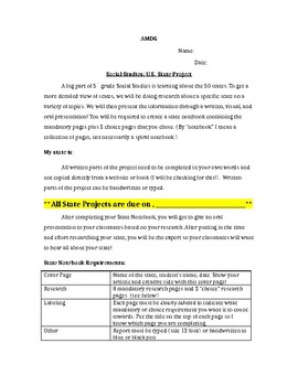 Preview of State Project Rubric