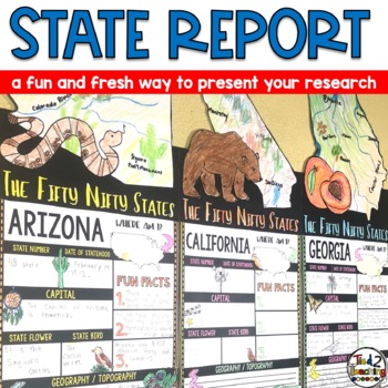 Preview of State Reports Research Project Template  | Informational Report Writing | Report