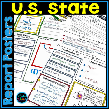 Preview of State Report Poster (template) for Intermediate Grades