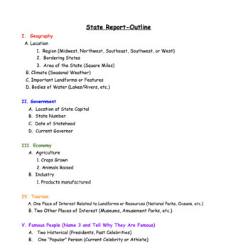 Preview of State Report Research Essay: Outline 