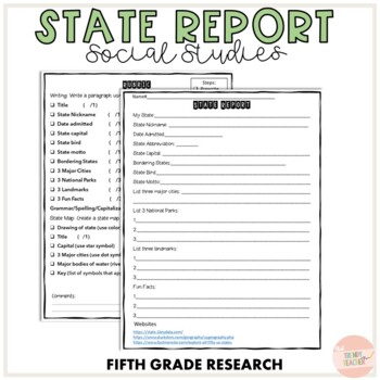 state research paper 5th grade