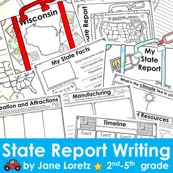 Preview of State Report Writing - research template - 50 states