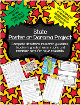 Preview of State Research Poster or Diorama Project: Perfect for Gifted Enrichment!