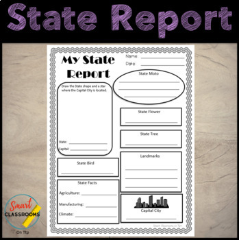 Preview of State Research Project / Handout / Printable / Single State Research Project 