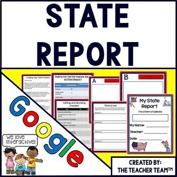 Preview of State Research Project | State Report | Google Classroom | Google Slides