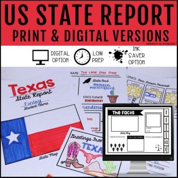 Preview of State Research Report Digital Google Slide & Print