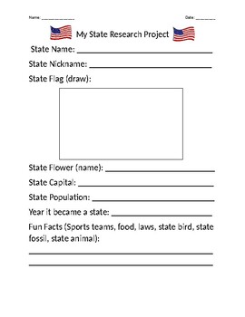 Preview of State Research Template